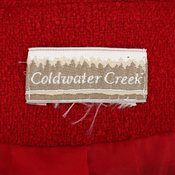 Coldwater Creek Jacket Womens Large Red Tweed Lined Blazer Pockets Career - Picture 4 of 16